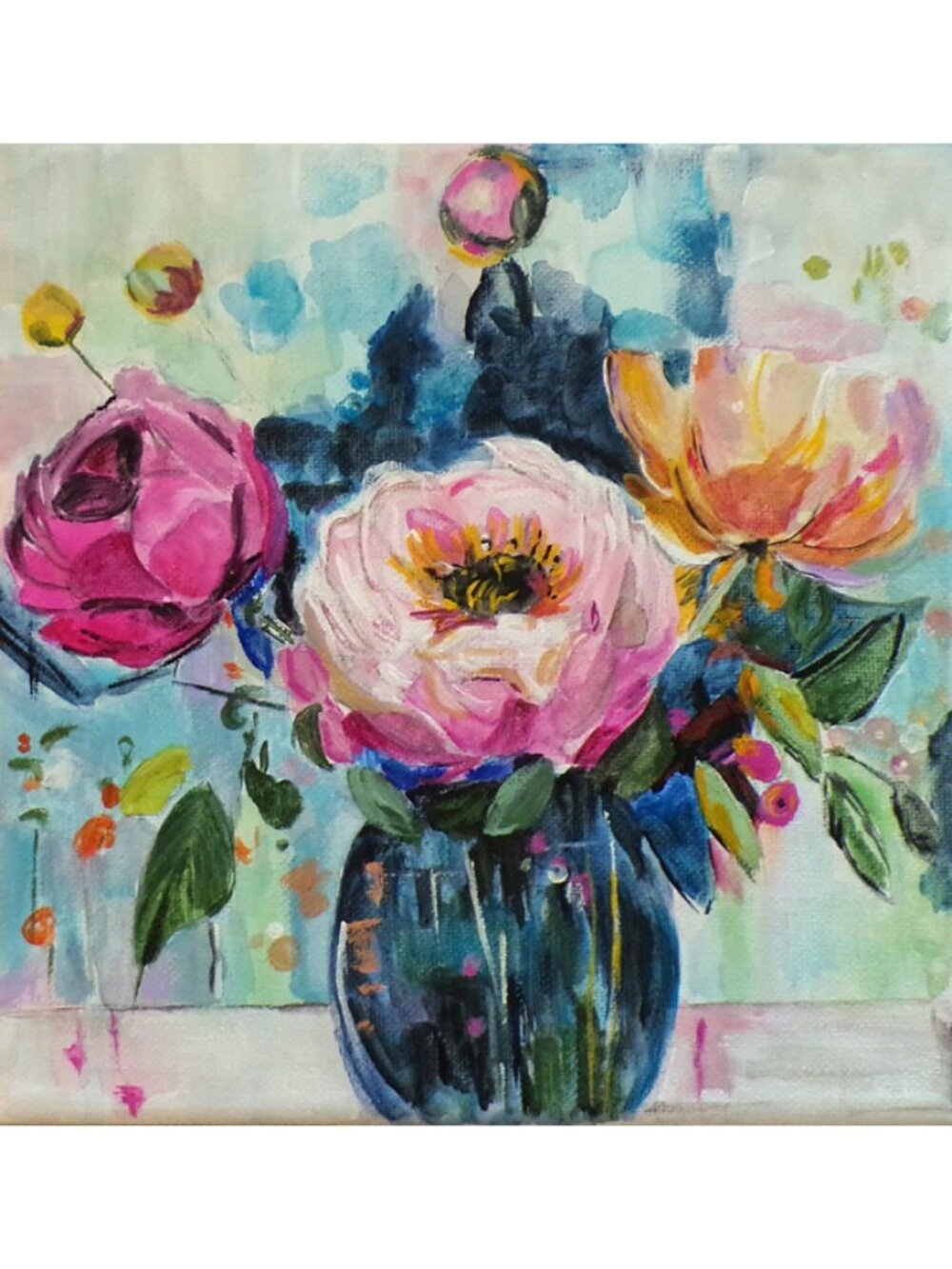 Original Floral Painting Abstract Realism Wall Art